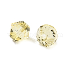 K9ガラス  模造オーストリアクリスタルビーズ  多面カット  双円錐形  淡いチソウ  6x6x6mm  穴：0.9mm&nbsp;GLAA-R001-08-04