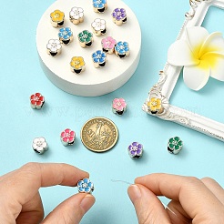 UVメッキアクリルヨーロピアンビーズ20個  エナメル  大穴ビーズ  ミックスカラー  花  ミックスカラー  10.5x11x8mm  穴：5mm&nbsp;OACR-YW0003-67