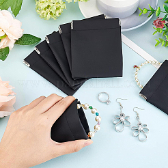 Pu レザー イヤホン ポーチ  ヘッドホン収納袋  スナップスプリングクロージャー付き  ブラック  11x9cm  8個/袋&nbsp;ABAG-BC0001-34A