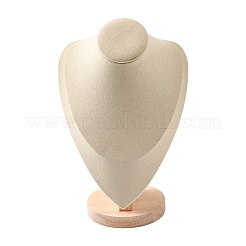Microfiber Wooden Necklace Displays&nbsp;NDIS-O008-03A-L