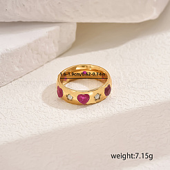 Heart Brass Micro Pave Cubic Zirconia Finger Rings for Women&nbsp;MC1356-4