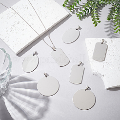 18Pcs 3 Styles 201 Stainless Steel Stamping Blank Tag Pendants&nbsp;STAS-PH0005-63