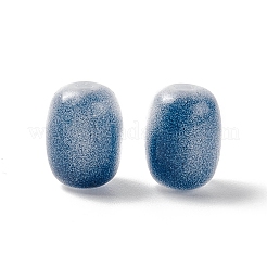 不透明なガラスビーズ  バレル  スチールブルー  10x8mm  穴：1.6mm&nbsp;GLAA-F117-06E