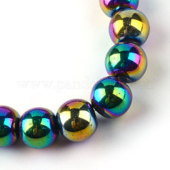 Electroplate Transparent Glass Beads Strands&nbsp;EGLA-Q062-8mm-D02