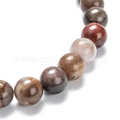 Natural Petrified Wood Stretch Beaded Bracelets&nbsp;G-A185-01O