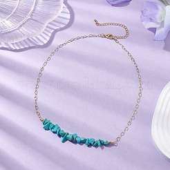Synthetic Turquoise Chip Bib Necklaces&nbsp;NJEW-JN04950-02