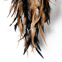 天然蛍石チップビーズムーン、フェザーペンダント装飾付き  庭の家の装飾用  ブラック  740mm&nbsp;HJEW-M004-08