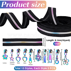 20Pcs 10 Styles #5 & #3 Zinc Alloy Replacement Zipper Sliders&nbsp;FIND-PH0029-19