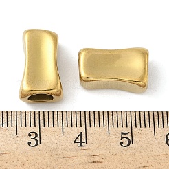 304ステンレススチールビーズ  イオンプレーティング（ip）  直方体  18KGP本金メッキ  16x10x7mm  穴：4.5x5.5mm&nbsp;STAS-D376-05G