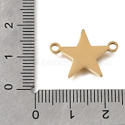 304ステンレス鋼研磨コネクターチャーム  スターリンク  イオンプレーティング（ip）  ゴールドカラー  20x15x1.5mm  穴：2mm&nbsp;STAS-E532-11G