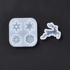 2Pcs 2 Style Christmas Deer and Snowflake Silicone Pendant Molds&nbsp;DIY-E055-49