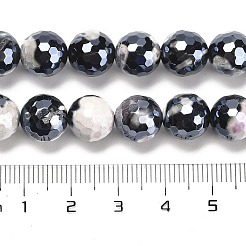 Electroplated Natural Fire Crackle Agate Round Beads Strands&nbsp;G-G0006-A02-03