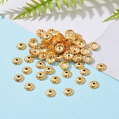 真鍮製ビーズキャップ  カドミウムフリー＆ニッケルフリー＆鉛フリー  18KGP本金メッキ  6x2mm  穴：1mm&nbsp;KK-P032-06-NR