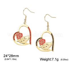 304 Stainless Steel Enamel Dangle Earrings for Women&nbsp;WGC1138-02