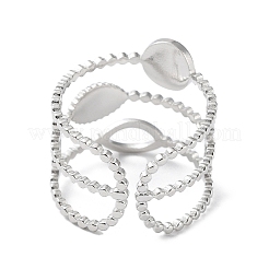 Tarnish Resistant 304 Stainless Steel Open Cuff Ring Components&nbsp;STAS-F301-02P