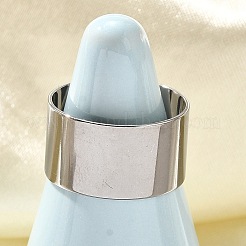 316サージカルステンレススチールオープンカフリング  女性用ワイドバンドリング  ステンレス鋼色  10mm  調整可能&nbsp;RJEW-F170-01P-03