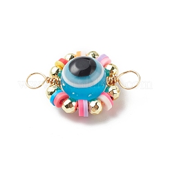 Evil Eye Plastic Copper Wire Wrapped Connector Charms&nbsp;PALLOY-JF01937