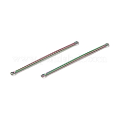 イオンプレーティング（IP）304ステンレススチールコネクタチャーム  バーリンク  虹色  35x2x1mm  穴：1mm&nbsp;STAS-Q323-04G-MC
