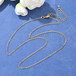 真鍮のアズキチェーンネックレス  長持ちメッキ  18KGP本金メッキ  40~41cm&nbsp;X-NJEW-K123-05G