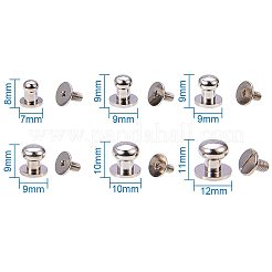 真鍮ジュエリーボックスの引き出しのハンドル  キャビネットノブ  プラチナ  8~11x7~12mm  ヘッド：5~10mm  48セット /箱&nbsp;KK-PH0034-12