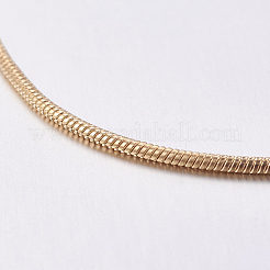 真鍮製の丸いスネークチェーン  ゴールドカラー  1mm&nbsp;CHC-L002-02