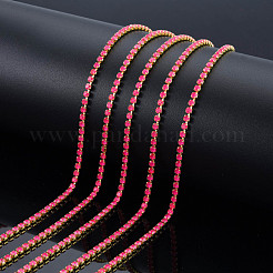 Brass Rhinestone Strass Chains&nbsp;CHC-N017-003B-B05