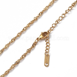 Ion Plating(IP) 304 Stainless Steel Singapore Chain Necklace for Men Women&nbsp;NJEW-K245-013A