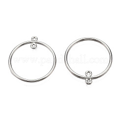 合金ペンダント  カドミウムフリー＆ニッケルフリー＆鉛フリー  リング  プラチナ  33x30x2mm  穴：1.4mm&nbsp;PALLOY-N155-116