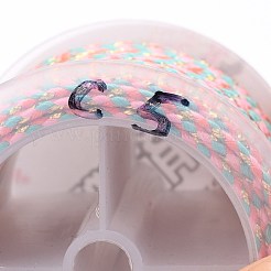 メタリック糸を使用した4本撚りポリコットンコード  手作りマクラメ綿ロープ  ひも壁掛け用植物ハンガー  ピンク  1.5mm  約21.8ヤード（20m）/ロール&nbsp;OCOR-Z003-C01