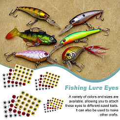 エポキシ樹脂240D魚の目ステッカー3枚  フラットラウンド  ミックスカラー  6~12x2mm&nbsp;DIY-GA0009-13
