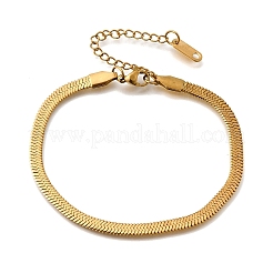 304ステンレススチール製スネークチェーンブレスレット（女性用）  ゴールドカラー  7.28インチ（18.5cm）&nbsp;BJEW-P395-02G-06