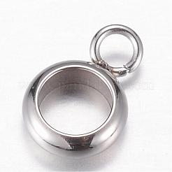 変色防止303ステンレススチールハンガーリンク  チューブベイル  ループベイル  ステンレス鋼色  9x6x2mm  穴：1.5mm  内径：4mm&nbsp;STAS-P051-24