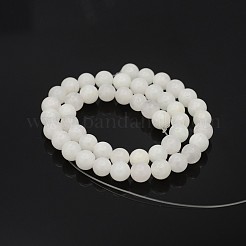 Natural Round White Jade Bead Strands&nbsp;X-G-P070-01-10mm
