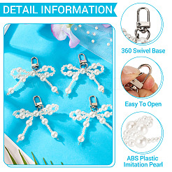 4Pcs ABS Plastic Imitation Pearl Pendant Decorations&nbsp;AJEW-TA0002-26