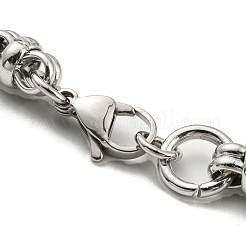 Non-Tarnish 304 Stainless Steel Ring Link Chain Bracelet&nbsp;BJEW-C042-09P