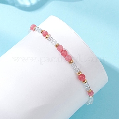 Natural Gemstone & Glass Seed Beads stretch Bracelets for Women&nbsp;BJEW-MZ00344