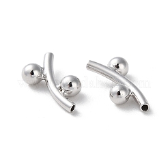 Rhodium Plated Rack Plating 925 Sterling Silver Tube Beads&nbsp;STER-NH0001-02P
