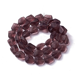 Transparent Frosted Glass Beads Strands&nbsp;FGLA-S001-M02