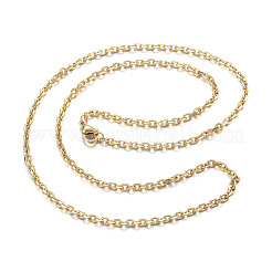 304ステンレスネックレス  アズキチェーンネックレス  多面カット  ゴールドカラー  19.69インチ（50cm）&nbsp;X-NJEW-E080-12G