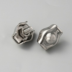 304ステンレス鋼シングルボルトワイヤーロープクリップ  ケーブルクランプ  ステンレス鋼色  15x17.5x5.5mm&nbsp;LS-FIND-WH0110-498