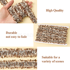 ポリエステルレーストリム  刺繍アップリケ  DIYコスチューム縫製クラフト用  サドルブラウン  1-1/8インチ（30mm）&nbsp;OCOR-WH20003-25C