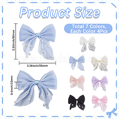 28Pcs 7 Colors Polyester and Resin Pearl Bowknot Ornament Accessories&nbsp;DIY-SP0004-77
