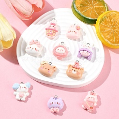 10Pcs 10 Styles Opaque Resin Pendants&nbsp;CRES-YW0002-27