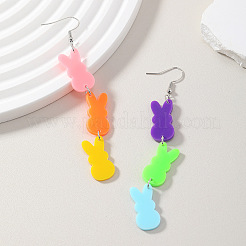 Easter Bunny Acrylic Dangle Earrings for Women's Fashion&nbsp;LS-FF4277