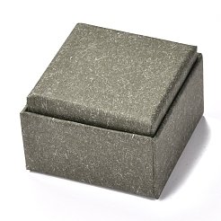 四角い紙のアクセサリー箱  スナップカバー  スポンジマット付き  指輪とブレスレットの包装用  オリーブ  5.8x5.8x3.9cm&nbsp;CON-G013-01C