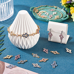 24Pcs 6 Colors Alloy Rhinestone Connector Charms&nbsp;FIND-TA0008-75