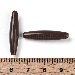 不透明なアクリルビーズ  双円錐形  ココナッツブラウン  28x6mm  穴：1.5mm  約793個/500g&nbsp;OACR-M015-14B