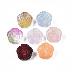 Two Tone Spray Painted Transparent Acrylic Beads&nbsp;X-ACRP-S679-39