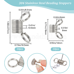 20Pcs 2 Style 304 Stainless Steel Mini Spring Bead Clamps for Beading Jewelry Making&nbsp;STAS-BBC0004-59