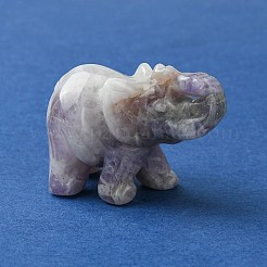 天然アメジストのホームデコレーション  象  37~42x16~21x29~33mm&nbsp;DJEW-YW0001-04B
